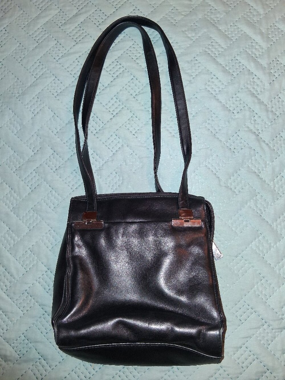 Hillard & Hanson Black Leather Purse